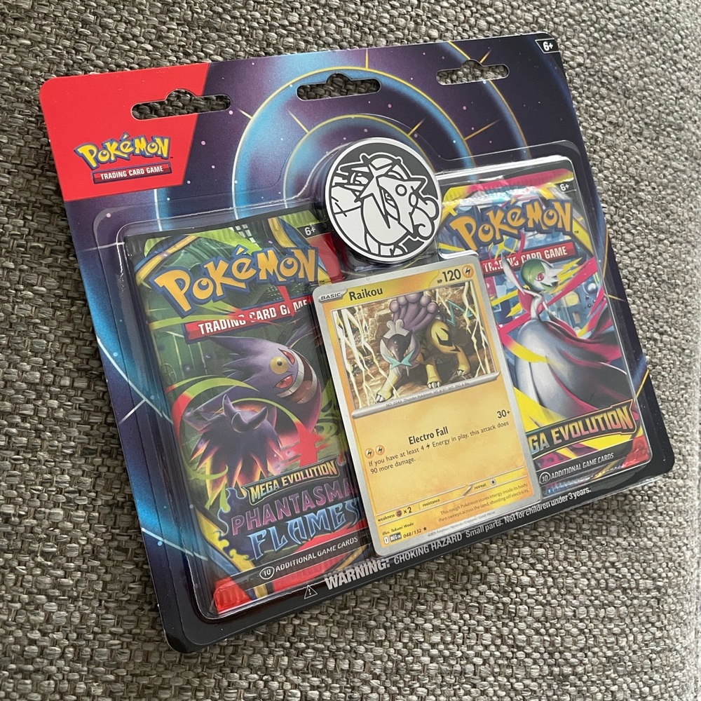 NEW Pokemon Mega Evolution & Phantasmal Flames 2-Pack Blister Sealed - Raikou